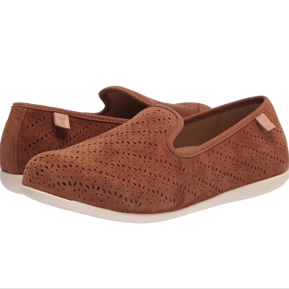 Spenco Bailey Ballet Slip On Perforated Leather Comfort Flat Loafer